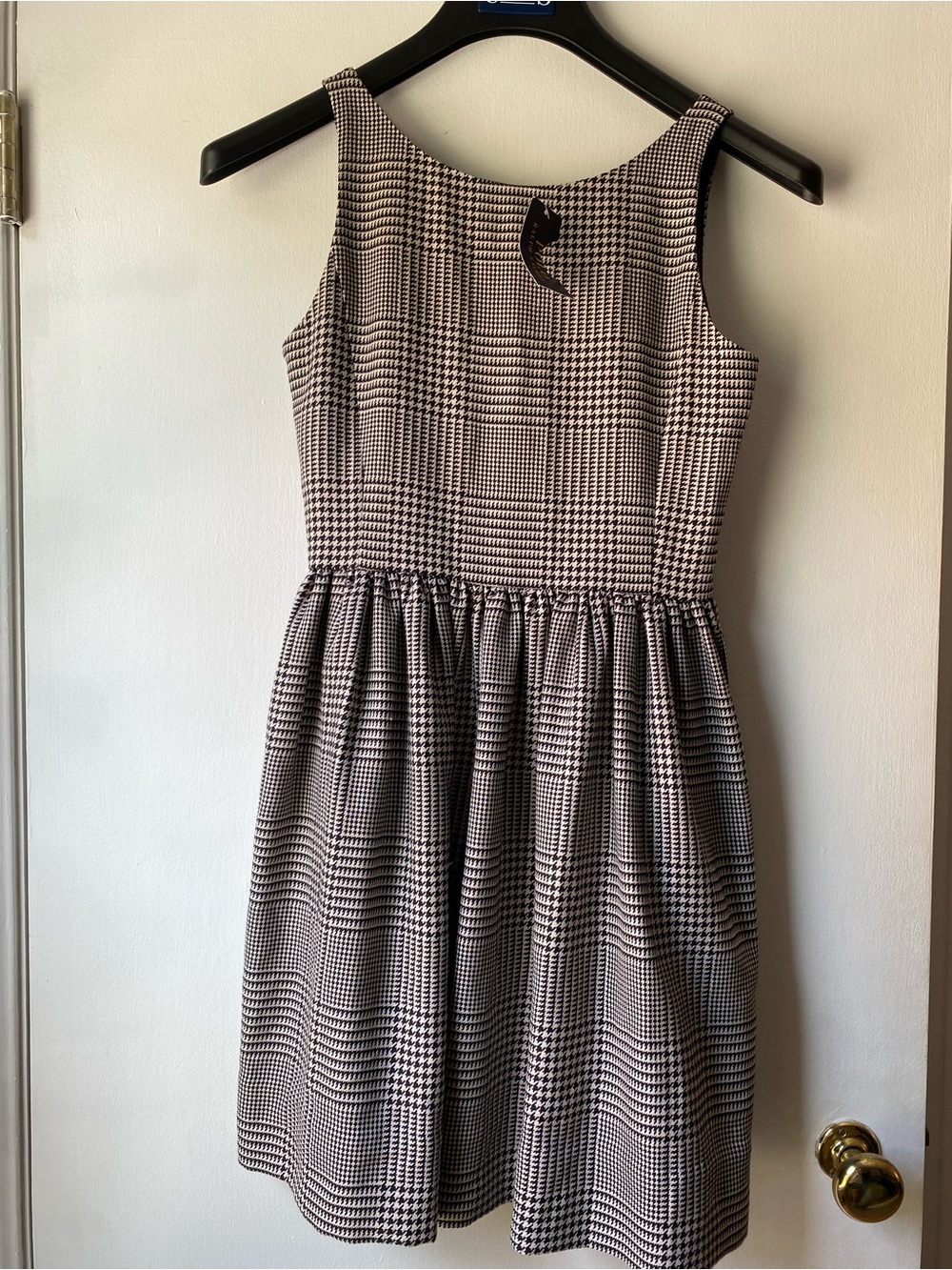 Polo by Ralph Lauren Black and White Houndstooth Fit-and-Flare Dress